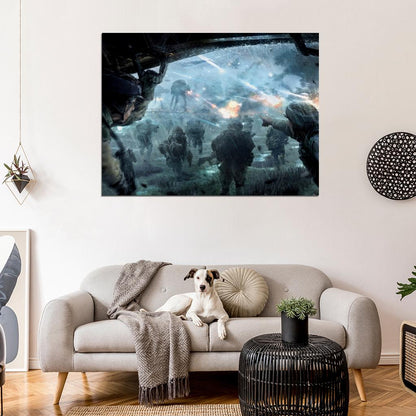 Rebel Alliance Troopers Soldiers Epic Battle AT-AT Star Wars Movie Awesome Painting Art Wall Art Print Poster