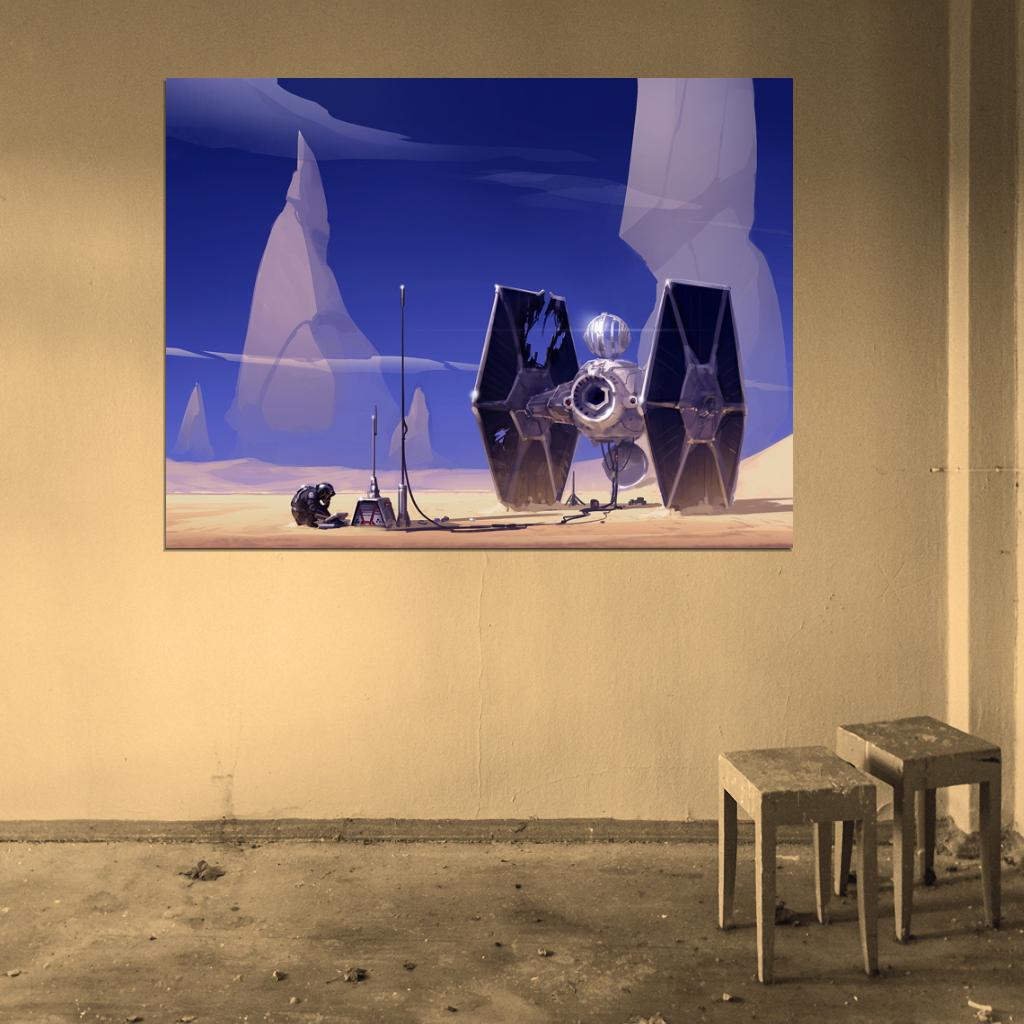 TIE Fighter Pilot Star Wars Movie Awesome Painting Art Wall Art Print Poster