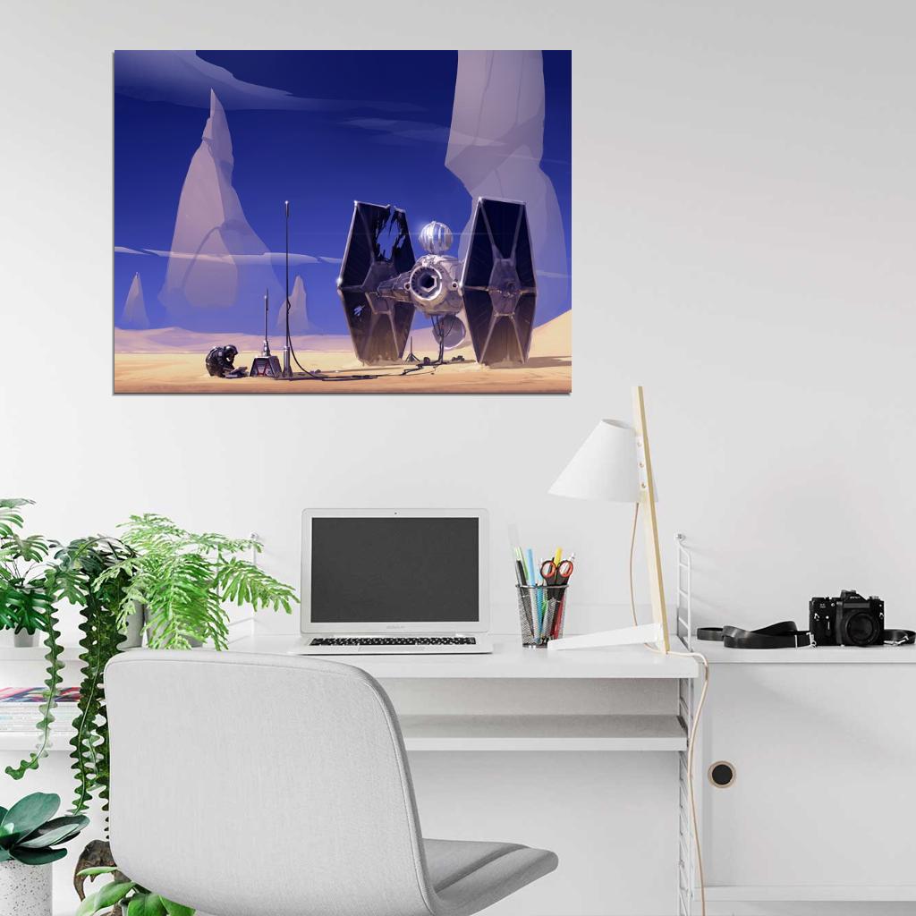 TIE Fighter Pilot Star Wars Movie Awesome Painting Art Wall Art Print Poster