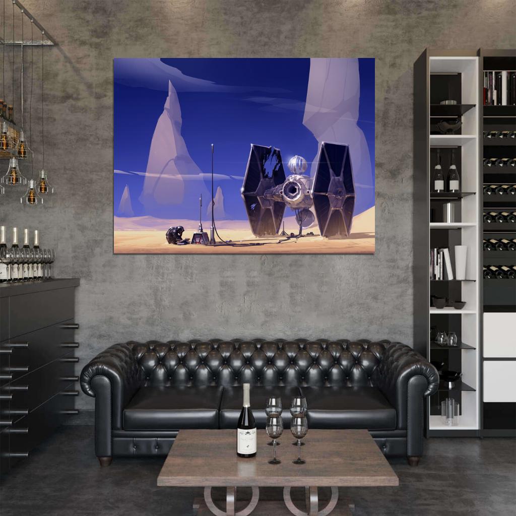 TIE Fighter Pilot Star Wars Movie Awesome Painting Art Wall Art Print Poster