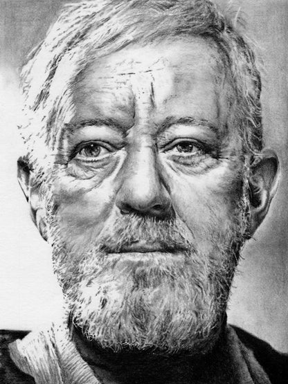 Alec Guinness Ben Kenobi Obi-Wan Portrait Original Trilogy Star Wars Movie Awesome Painting Art Wall Art Print Poster