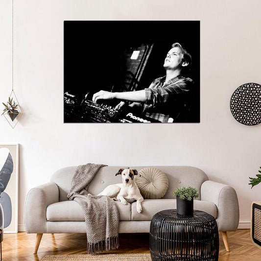 Avicii DJ Electro House Music BW Wall Art Print Poster