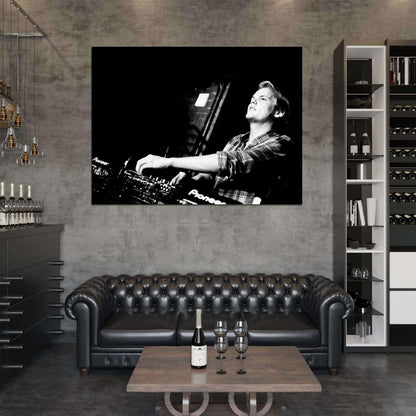 Avicii DJ Electro House Music BW Wall Art Print Poster