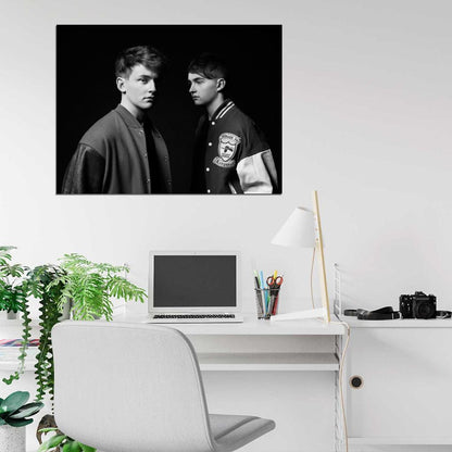 Disclosure Electronic Music Duo Band BW Wall Art Print Poster