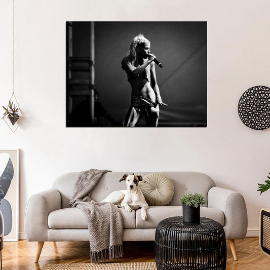 Yolandi Visser Hot Sexy Concert Stage Die Antwoord Band Alternative Hip-Hop BW Wall Art Print Poster