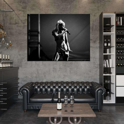 Yolandi Visser Hot Sexy Concert Stage Die Antwoord Band Alternative Hip-Hop BW Wall Art Print Poster