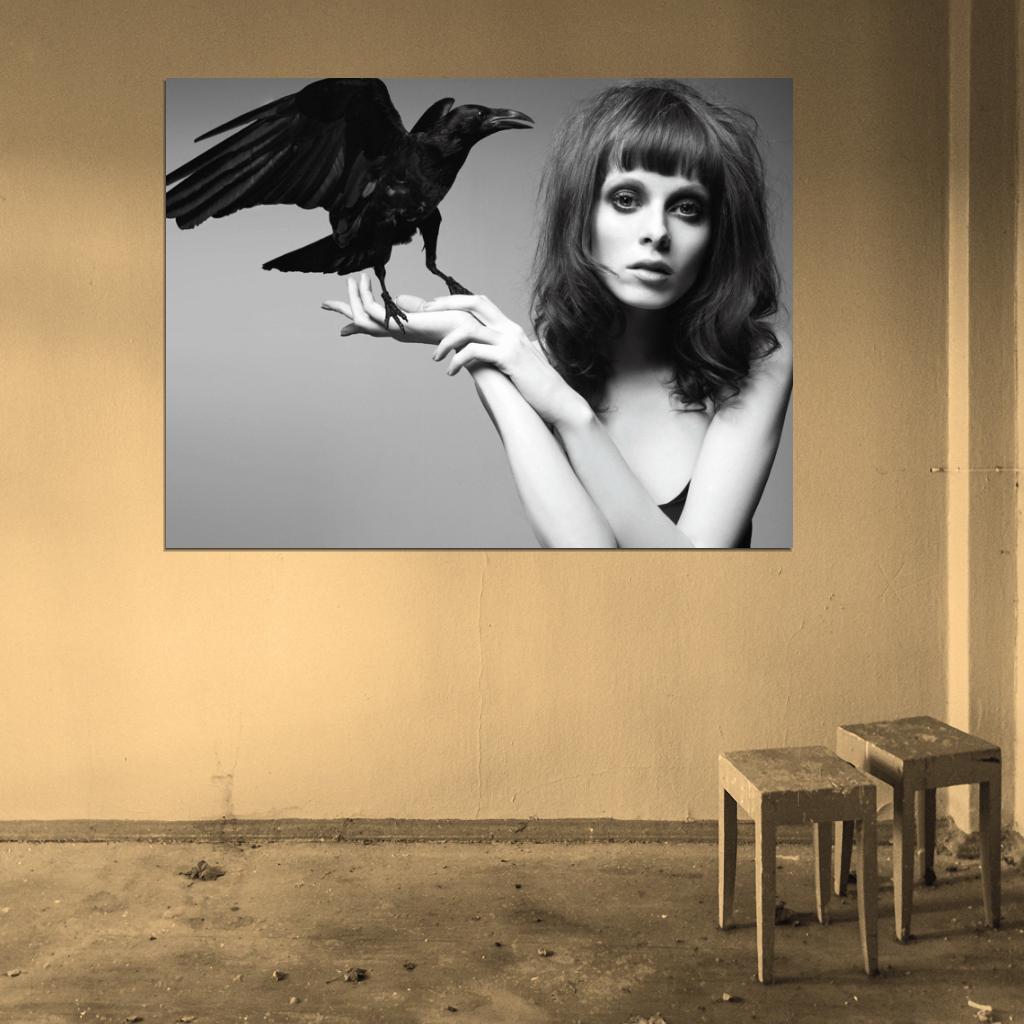 Karen Elson Portrait Music Singer BW Wall Art Print Poster