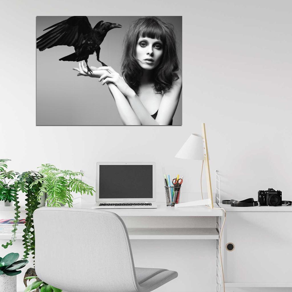 Karen Elson Portrait Music Singer BW Wall Art Print Poster