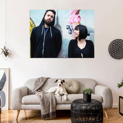 Phantogram Electronic Rock Duo Group Music Funny Wall Art Print Poster