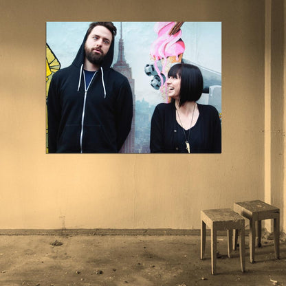 Phantogram Electronic Rock Duo Group Music Funny Wall Art Print Poster