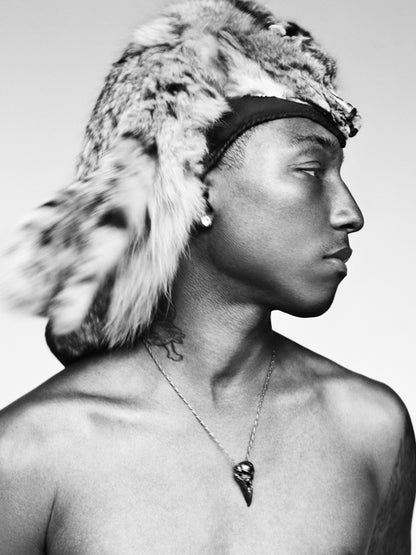 Pharrell Williams Hip Hop R&B Music Singer BW Wall Art Print Poster