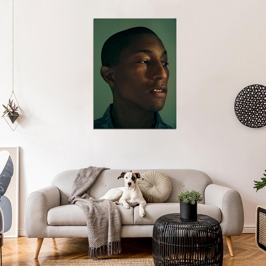 Pharrell Williams Portrait Hip Hop R&B Music Singer Wall Art Print Poster