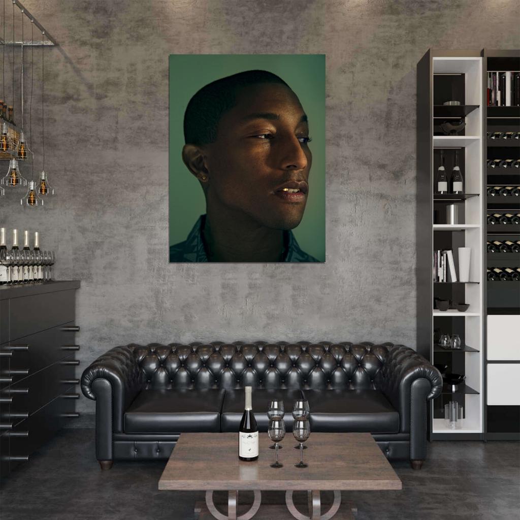 Pharrell Williams Portrait Hip Hop R&B Music Singer Wall Art Print Poster