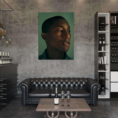 Pharrell Williams Portrait Hip Hop R&B Music Singer Wall Art Print Poster