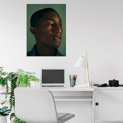 Pharrell Williams Portrait Hip Hop R&B Music Singer Wall Art Print Poster