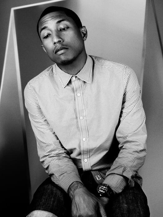Pharrell Williams Hip Hop R&B Music Singer BW Wall Art Print Poster