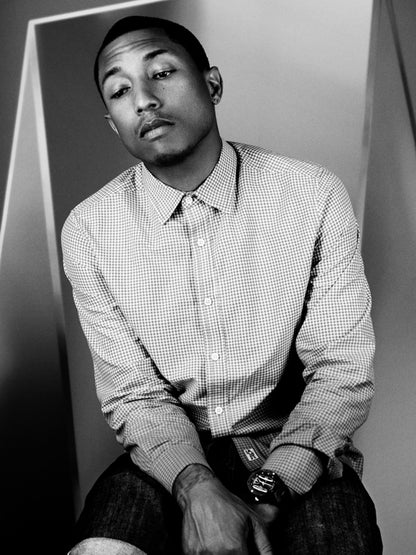Pharrell Williams Hip Hop R&B Music Singer BW Wall Art Print Poster
