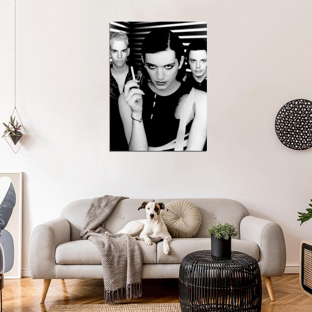 Placebo Brian Molko Stefan Olsdal Steve Forrest Rock Band Group Music BW Wall Art Print Poster