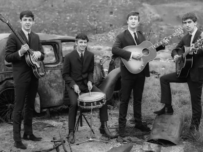 The Beatles Rock Pop Band Music BW Retro Classic Wall Art Print Poster