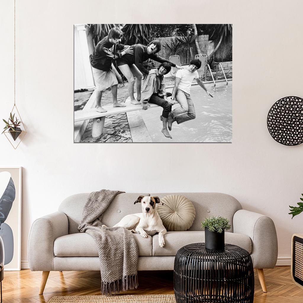The Beatles Rock Pop Band Music Classic BW Funny Wall Art Print Poster