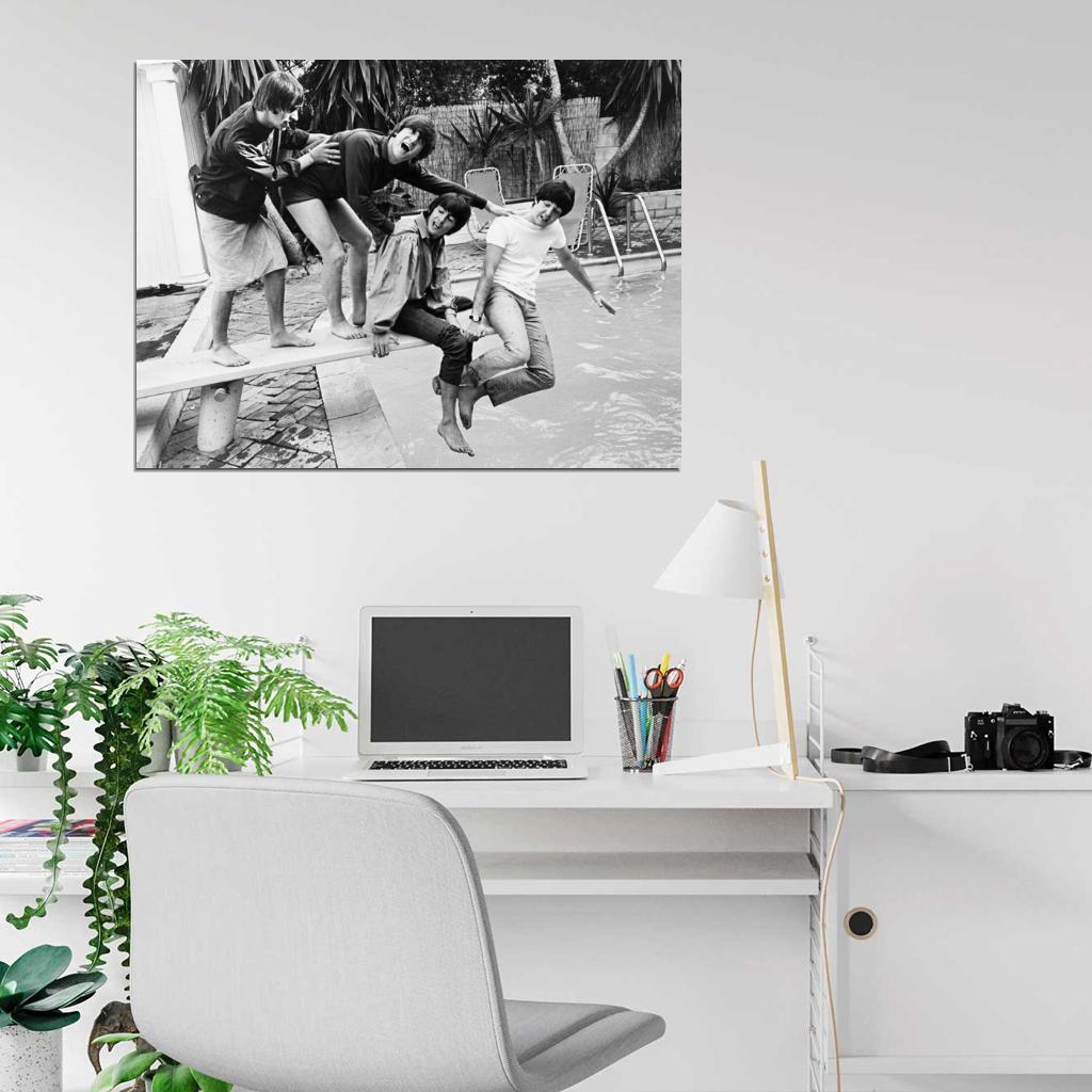 The Beatles Rock Pop Band Music Classic BW Funny Wall Art Print Poster