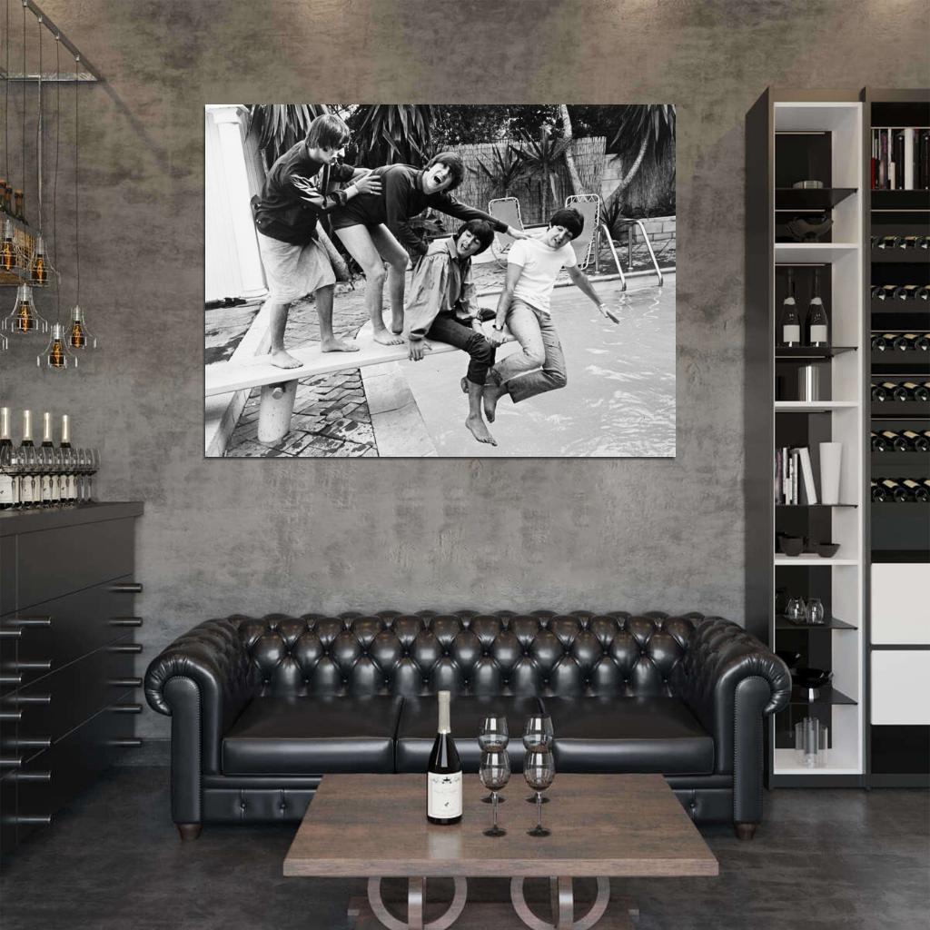 The Beatles Rock Pop Band Music Classic BW Funny Wall Art Print Poster
