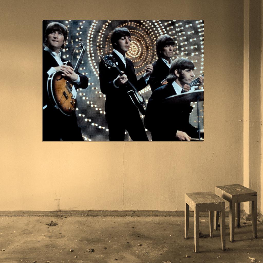 The Beatles Rock Pop Band Music Classic Cool Art Wall Art Print Poster
