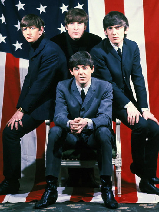 The Beatles Rock Pop Band Music Classic American Flag Wall Art Print Poster