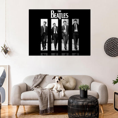 The Beatles Rock Pop Band Music Classic BW Cool Art Wall Art Print Poster