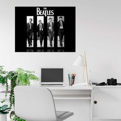 The Beatles Rock Pop Band Music Classic BW Cool Art Wall Art Print Poster