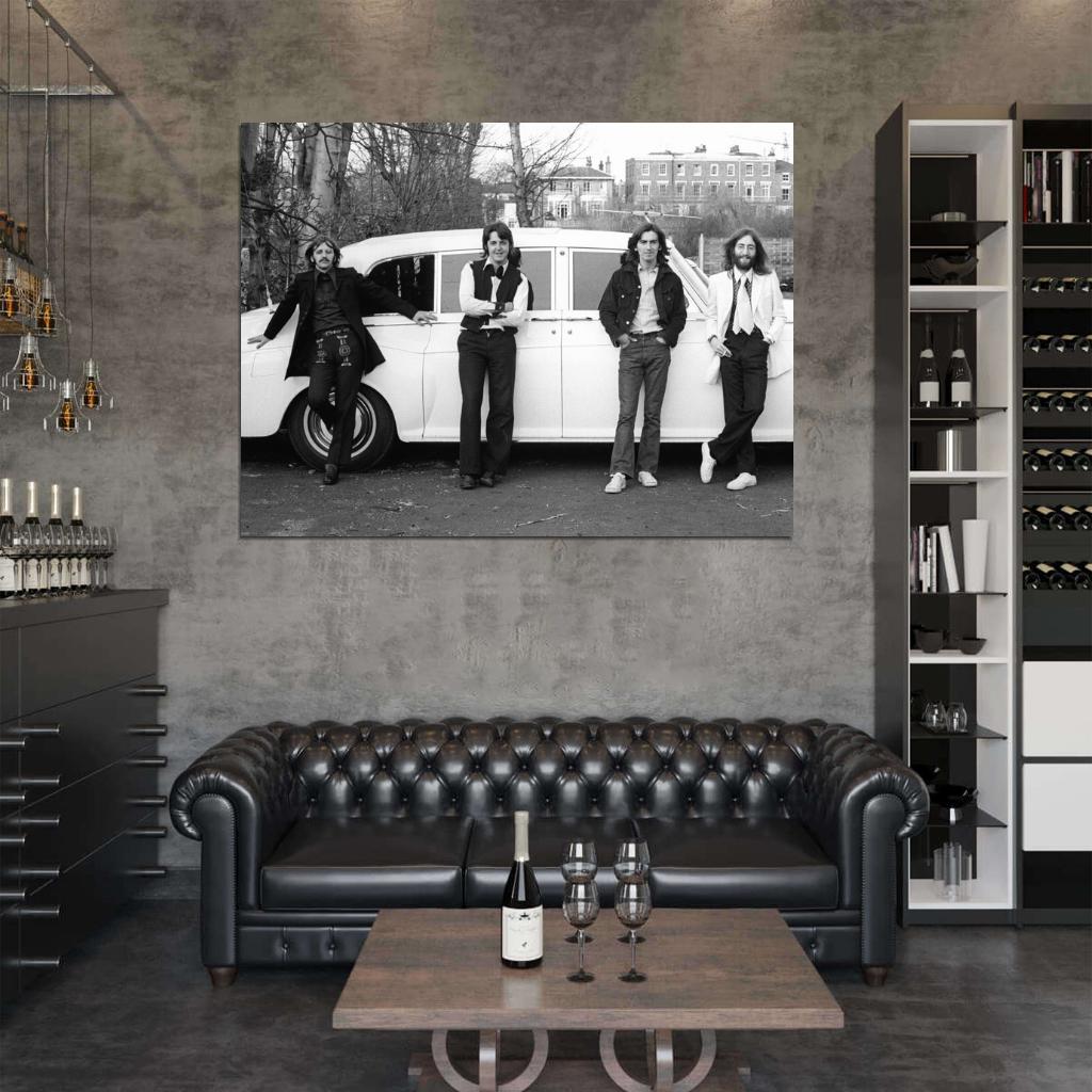 The Beatles Rock Pop Band Music Classic BW Wall Art Print Poster