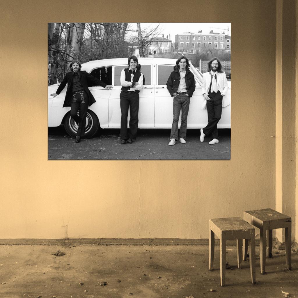 The Beatles Rock Pop Band Music Classic BW Wall Art Print Poster