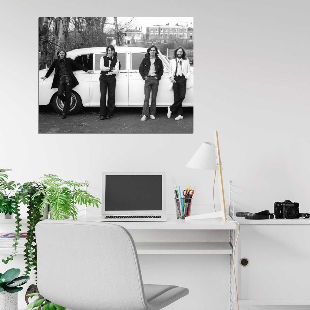 The Beatles Rock Pop Band Music Classic BW Wall Art Print Poster