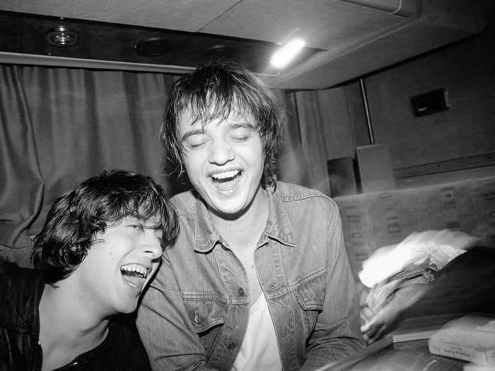 The Libertines Smile Funny Pete Doherty Carl Barat Indie Rock Band Group Music BW Wall Art Print Poster