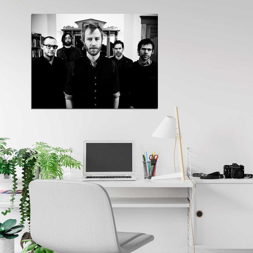 The National Indie Rock Band Music BW Wall Art Print Poster