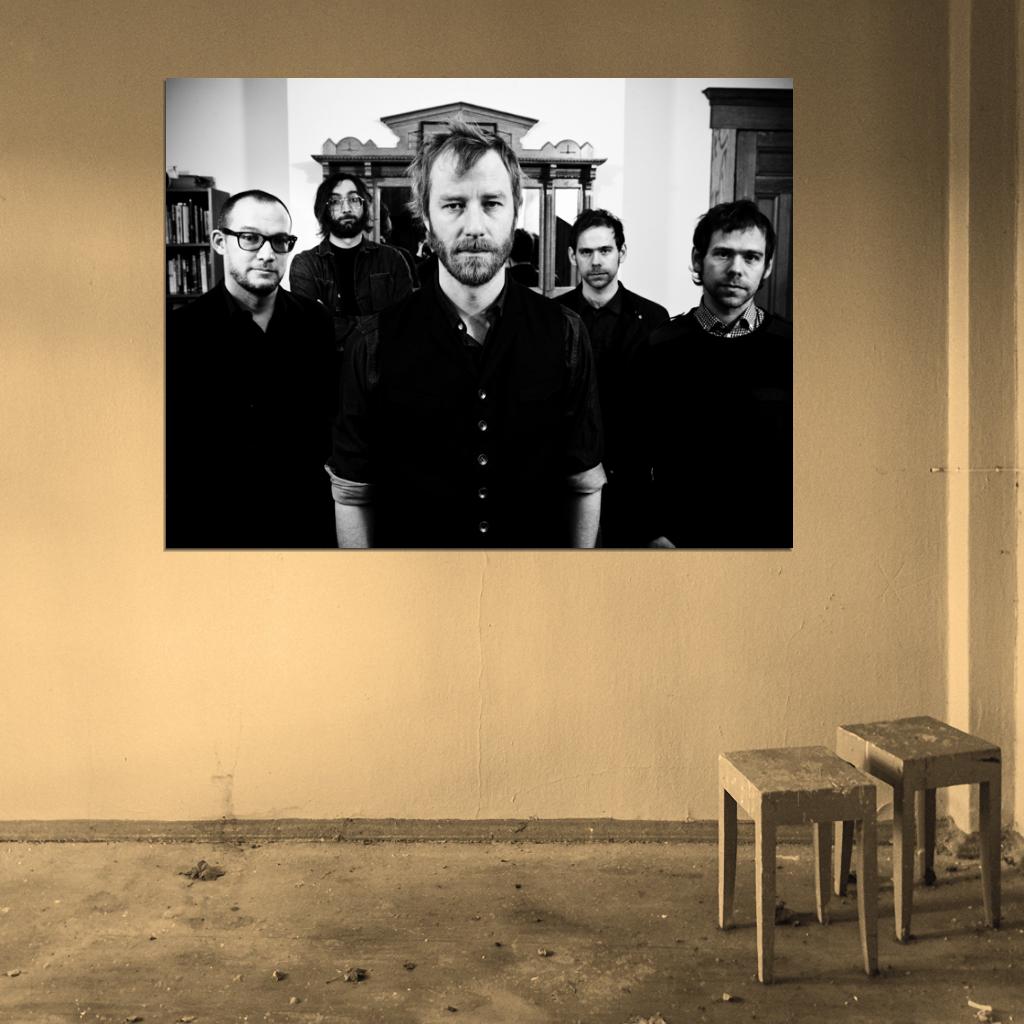 The National Indie Rock Band Music BW Wall Art Print Poster