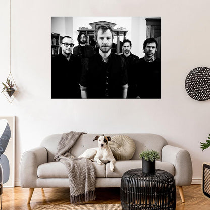 The National Indie Rock Band Music BW Wall Art Print Poster