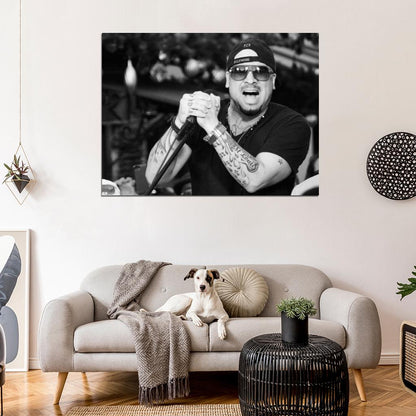 Vino Alan R&B Soul Rock Music Singer BW Wall Art Print Poster