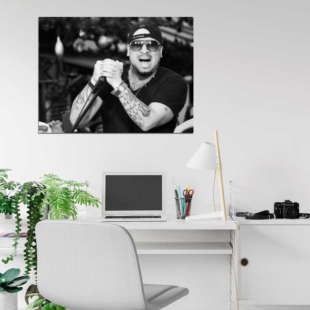 Vino Alan R&B Soul Rock Music Singer BW Wall Art Print Poster