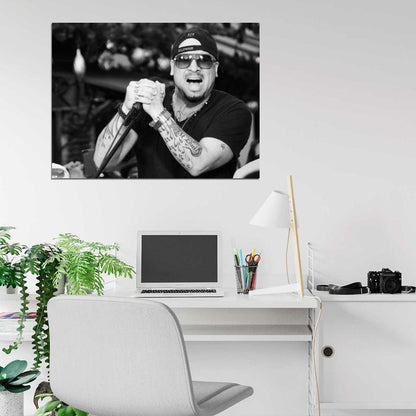 Vino Alan R&B Soul Rock Music Singer BW Wall Art Print Poster