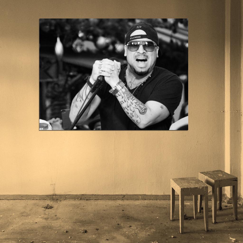 Vino Alan R&B Soul Rock Music Singer BW Wall Art Print Poster