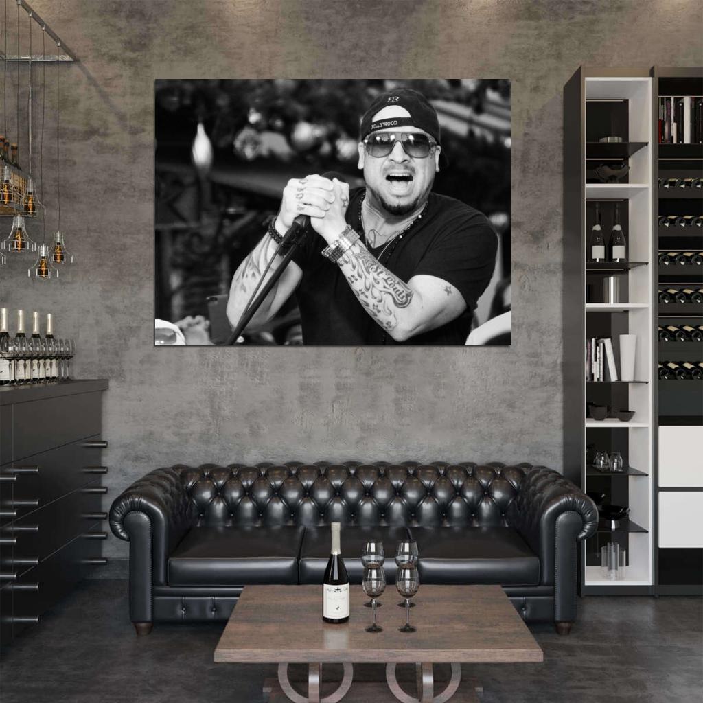 Vino Alan R&B Soul Rock Music Singer BW Wall Art Print Poster