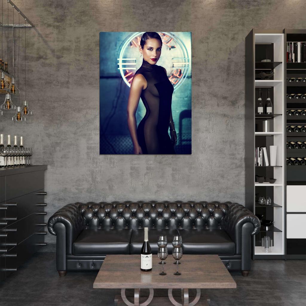 Alicia Keys Beautiful Hot Singer Sexy Dress R&B Music Wall Art Print Poster