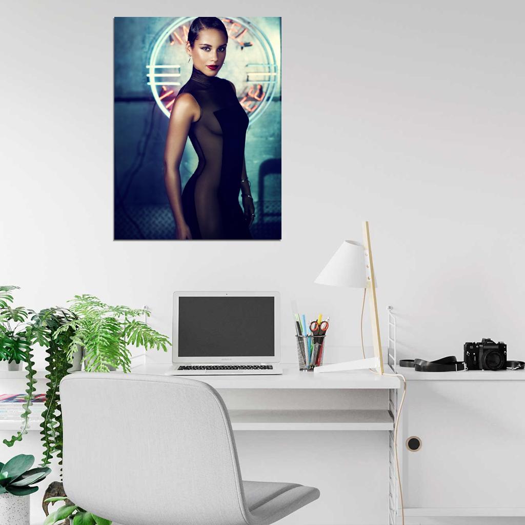 Alicia Keys Beautiful Hot Singer Sexy Dress R&B Music Wall Art Print Poster