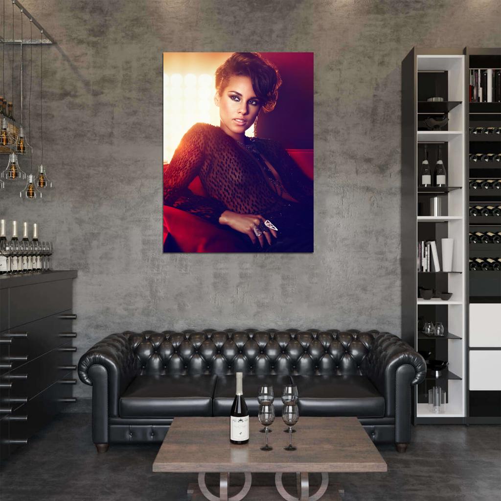 Alicia Keys Beautiful Hot Singer Sexy Dress R&B Music Wall Art Print Poster