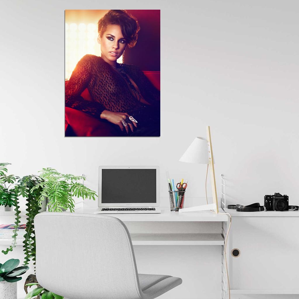 Alicia Keys Beautiful Hot Singer Sexy Dress R&B Music Wall Art Print Poster