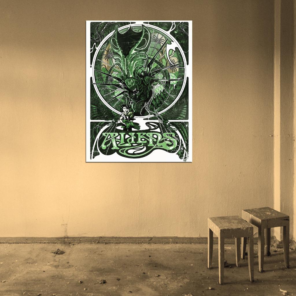 Aliens 1986 Movie Alien Queen Xenomorph Ellen Ripley Sigourney Weaver Art Wall Art Print Poster