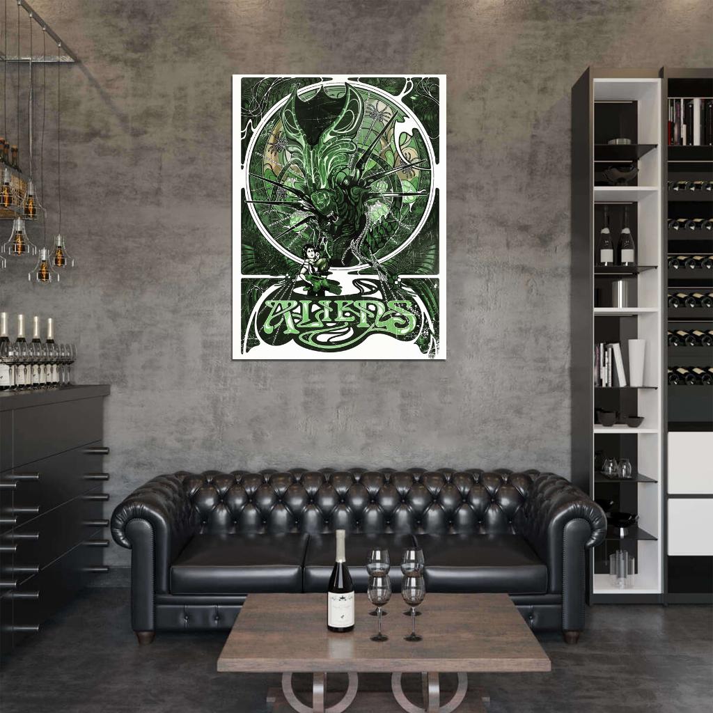 Aliens 1986 Movie Alien Queen Xenomorph Ellen Ripley Sigourney Weaver Art Wall Art Print Poster