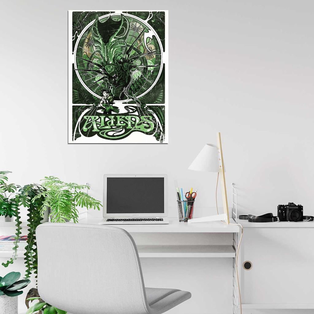 Aliens 1986 Movie Alien Queen Xenomorph Ellen Ripley Sigourney Weaver Art Wall Art Print Poster