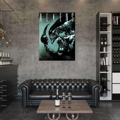 Aliens Xenomorph Dark Creepy Art Wall Art Print Poster